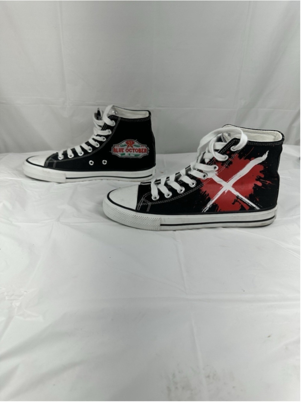 Blue October Shoes HEART X HIGH TOP Bandwear Mens 6.5 women's size 8